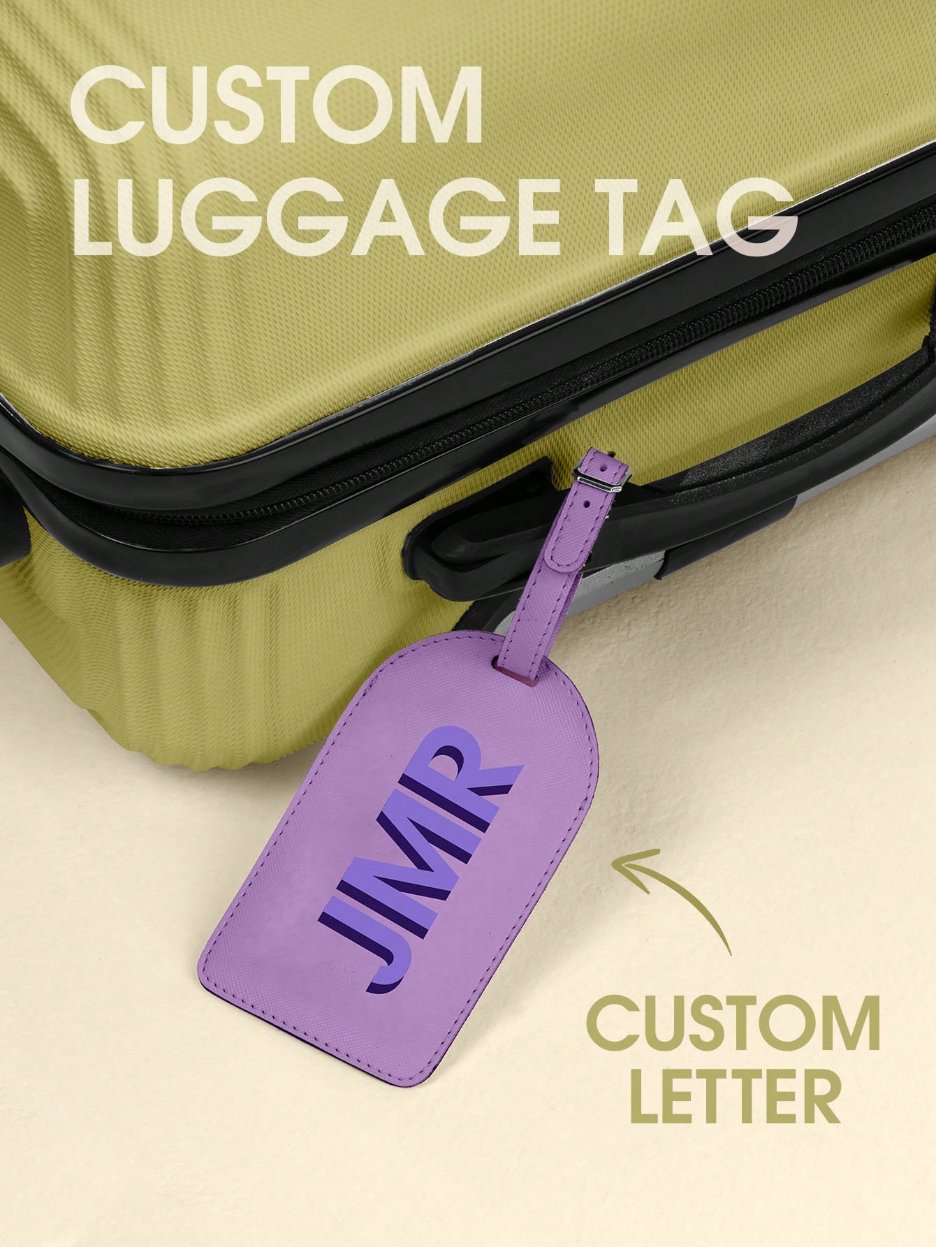 Women Bags For Party - Gepersonaliseerde initialen bagagelabel, op maat gemaakte