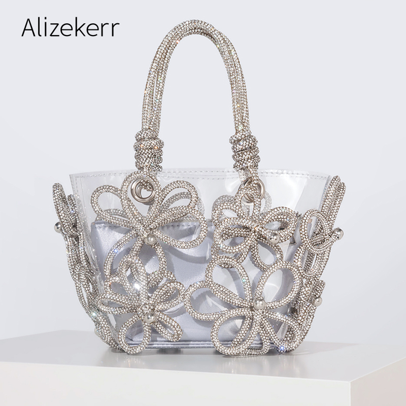Women'S Bags Holiday - Diamant Bloem Transparante Draagtassen Vrouwen Boetiek