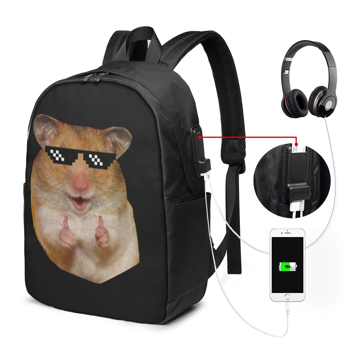 Women Bags College - Grappige hamster rugzak reisnotebooktas computer student