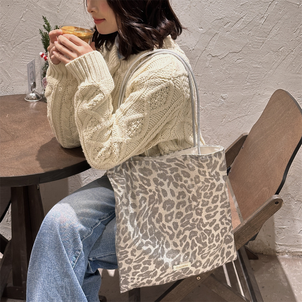 Women Bags Grey - Zilvergrijs casual luipaardprint enkele schouder damestas