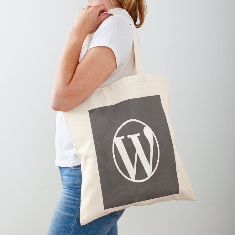 Women Bags Grey - WordPress grijze logo sticker draagtas shopper