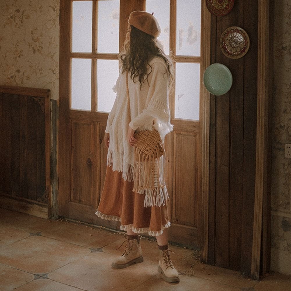 Woven Straw Bag - Etnische stijl geweven strozak Effen kleur