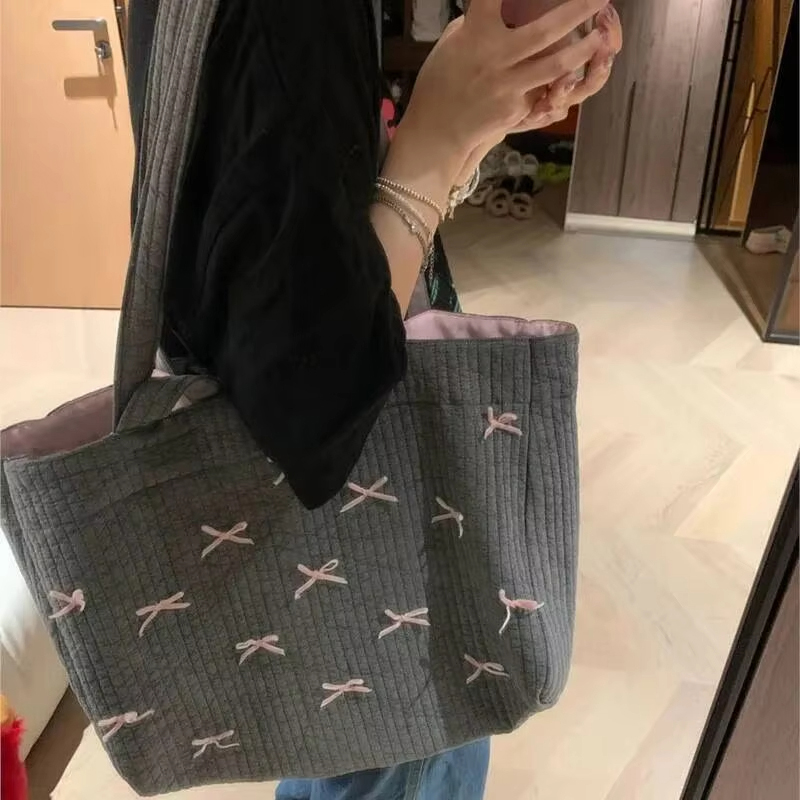 Women Bags Grey - Grote capaciteit grijze draagtas dames handtas