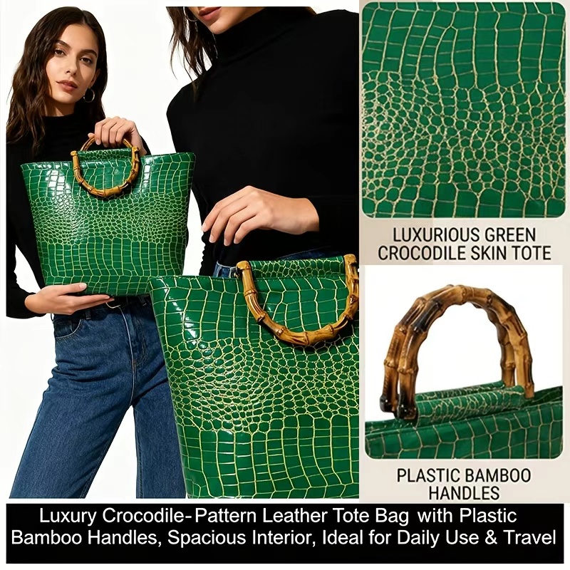 Women Bags Green - Luxe imitatieleer handtas in smaragdgroen met
