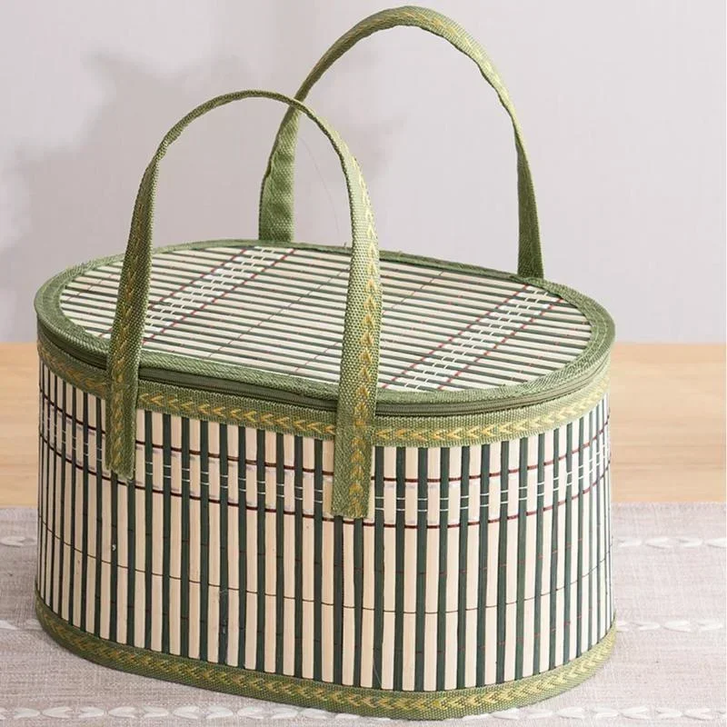 Women Bags Casual - Handgemaakte bamboe draagtas Eco-vriendelijke opvouwbare picknickmand