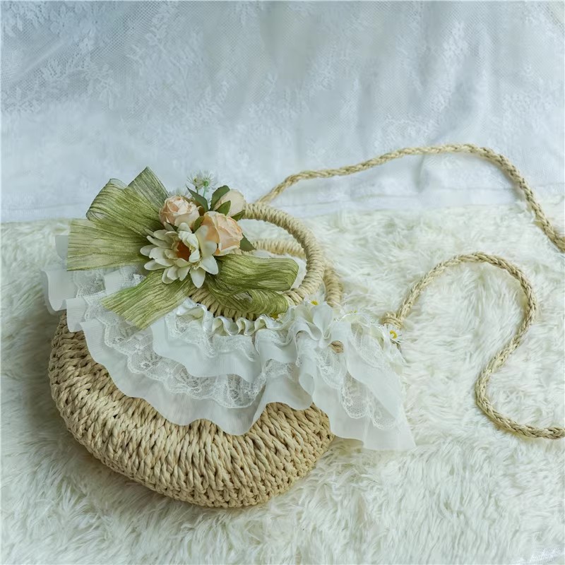 Landelijke Lolita kanten stro  - Woven Straw Bag recensie en prijs