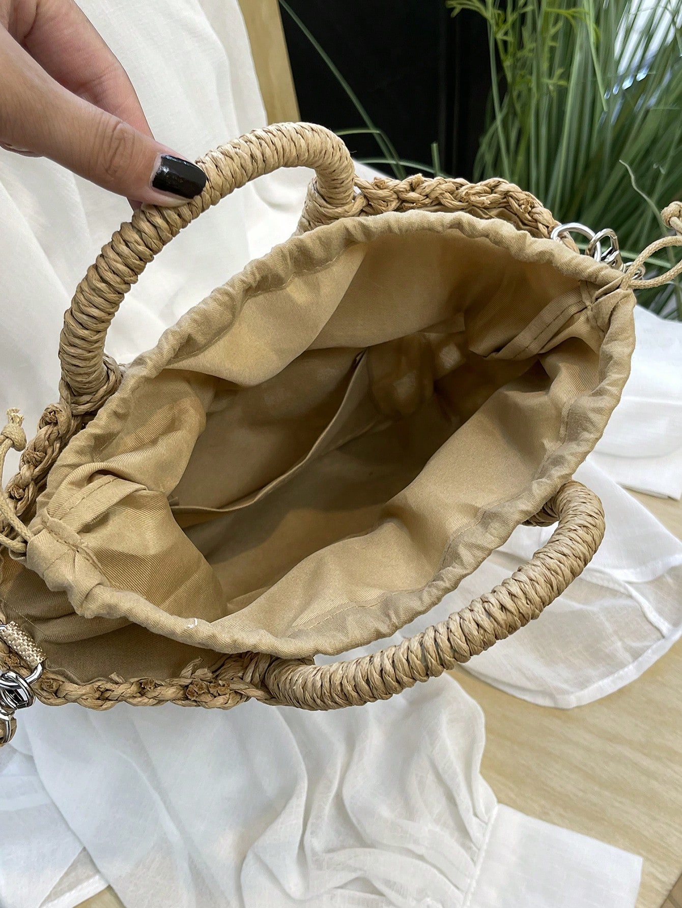 1 stuk halvemaanvormige uitgeh - Woven Straw Bag recensie en prijs