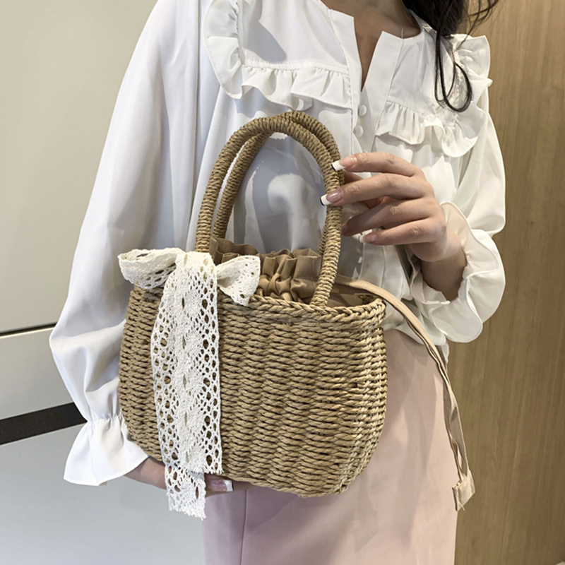 Vrouwen Stro Geweven Trekkoord - Women'S Bags Holiday recensie en prijs