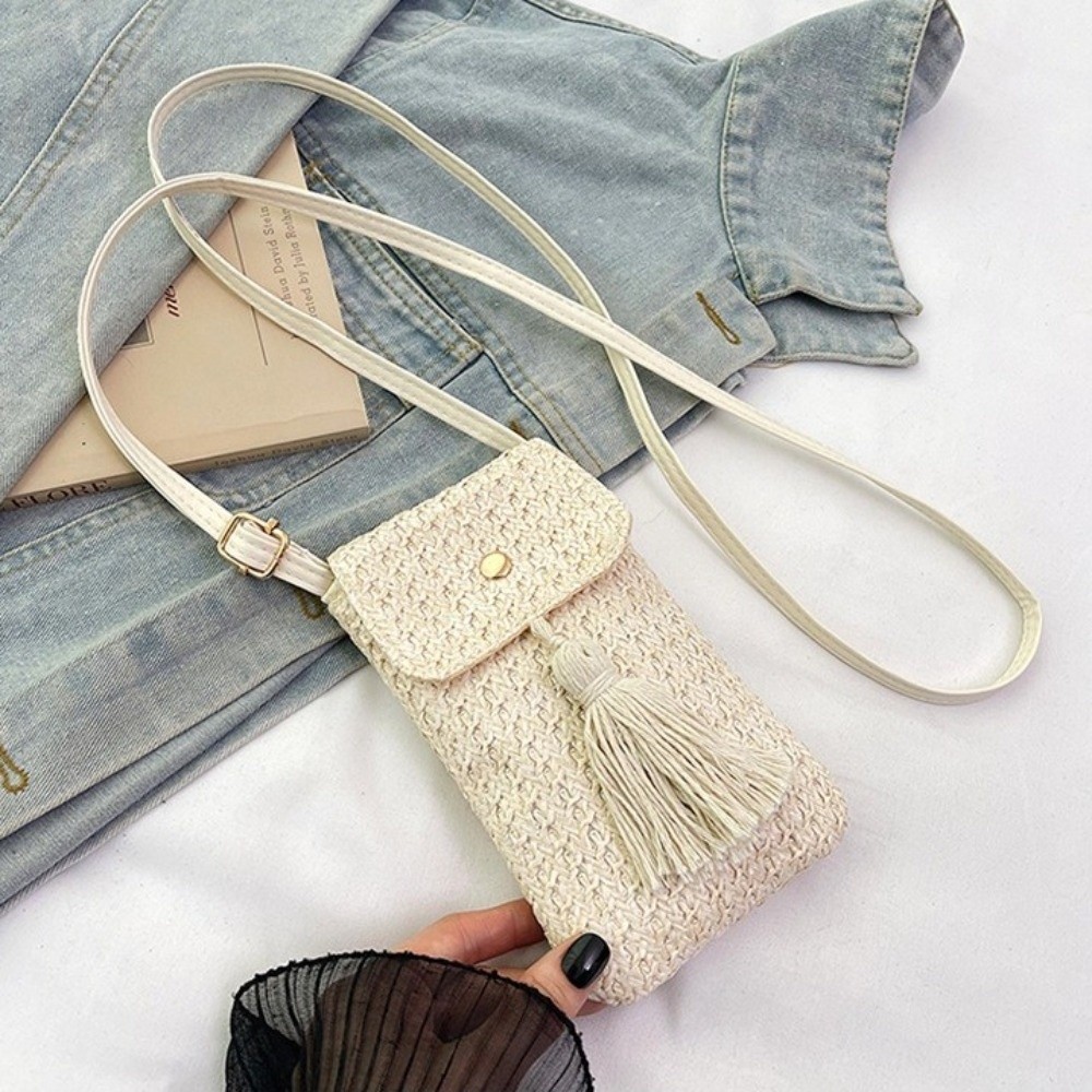 Draagbare geweven handtas van  - Woven Straw Bag recensie en prijs