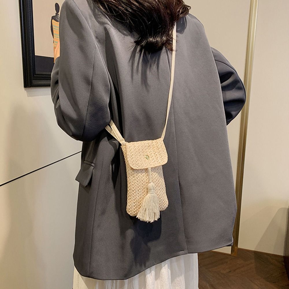 Draagbare geweven handtas van  - Woven Straw Bag recensie en prijs