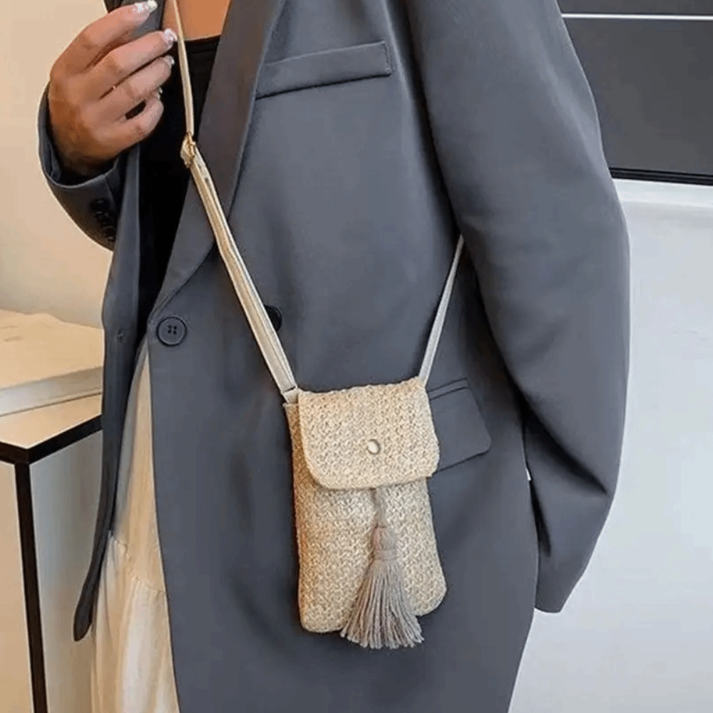 Draagbare geweven handtas van  - Woven Straw Bag recensie en prijs