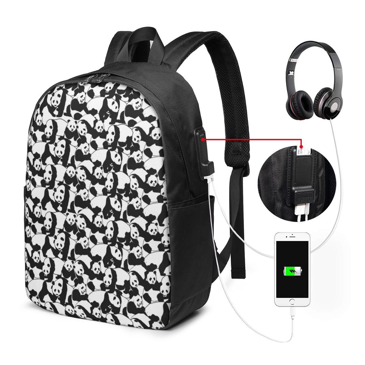 Panda Patroon Rugzak Reisnoteb - Women Bags College recensie en prijs